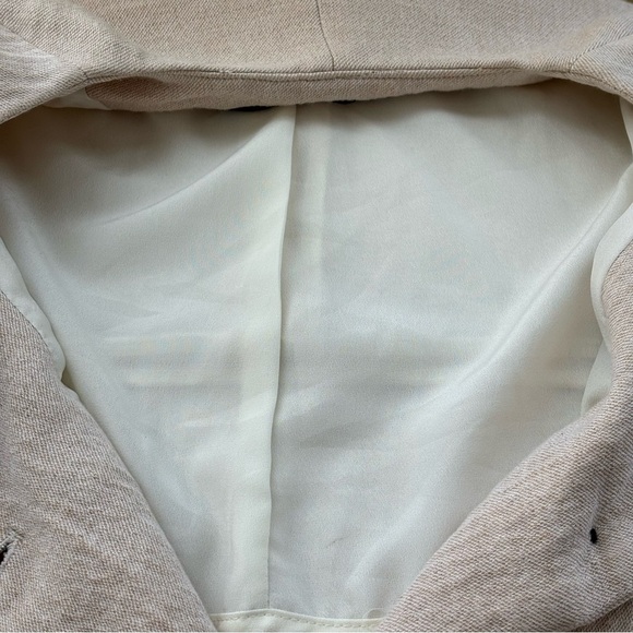 Zara Crinkle Linen Oatmeal Jacket Size XS - Picture 6 of 10